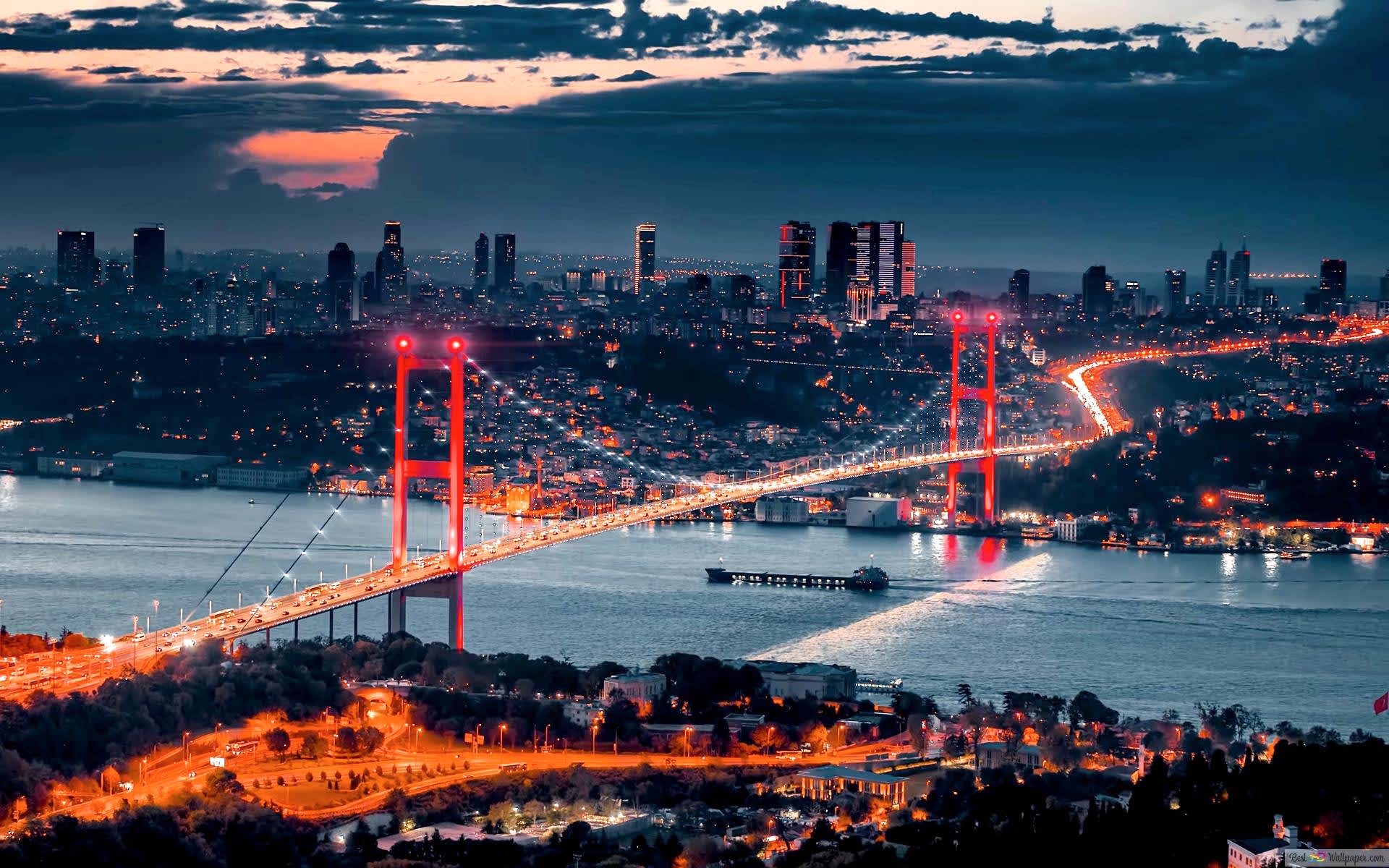 Istanbul City Lights on a Bosphorus Cruise